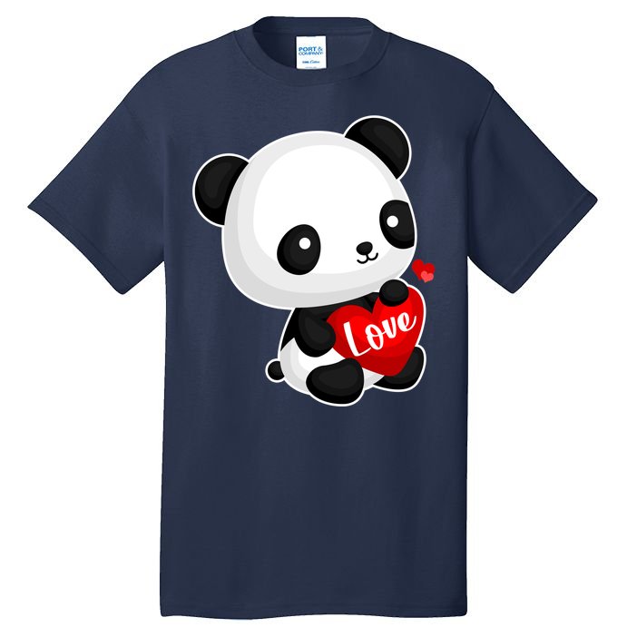 Cute Panda Holding A  Heart Tall T-Shirt