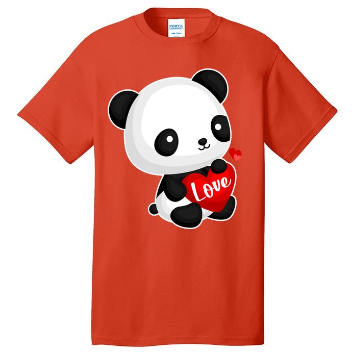 Cute Panda Holding A  Heart Tall T-Shirt