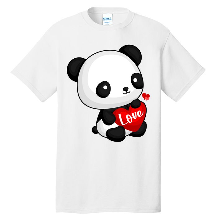 Cute Panda Holding A  Heart Tall T-Shirt