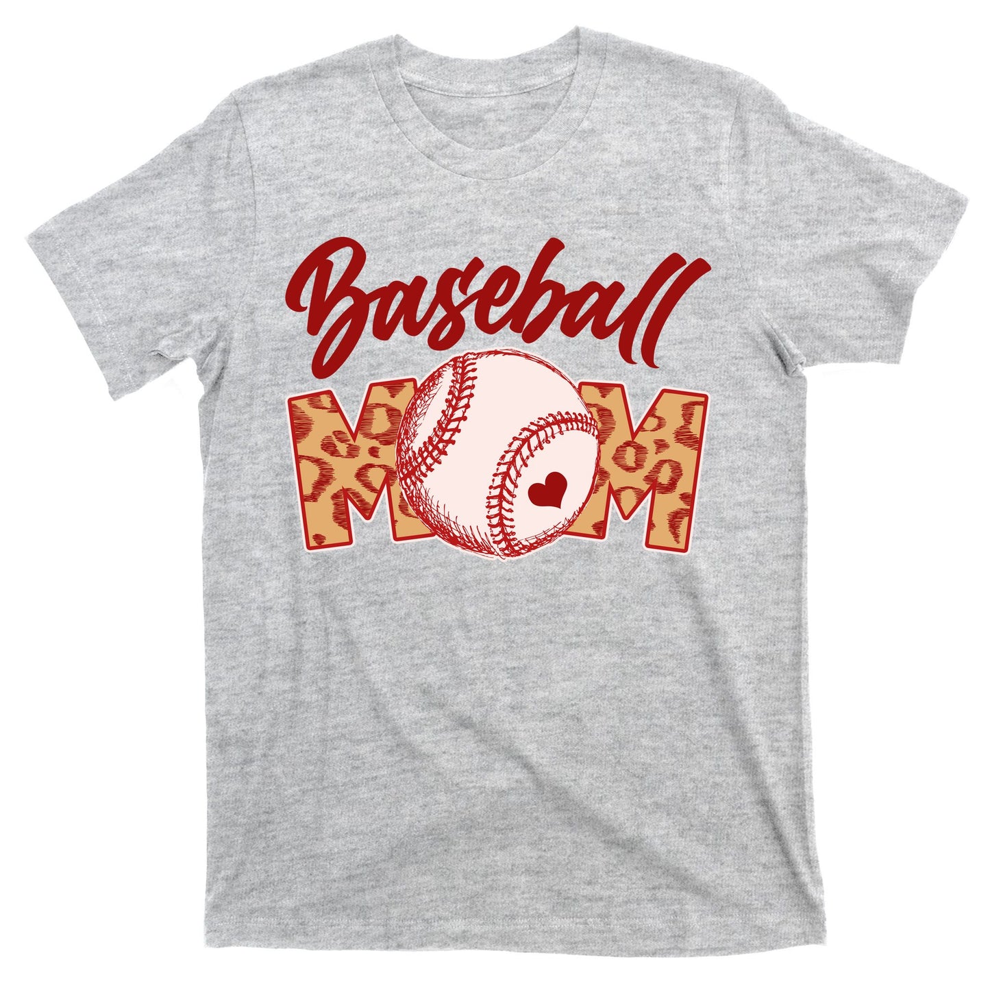 Cute Stylish Leopard Print Baseball Mom T-Shirt