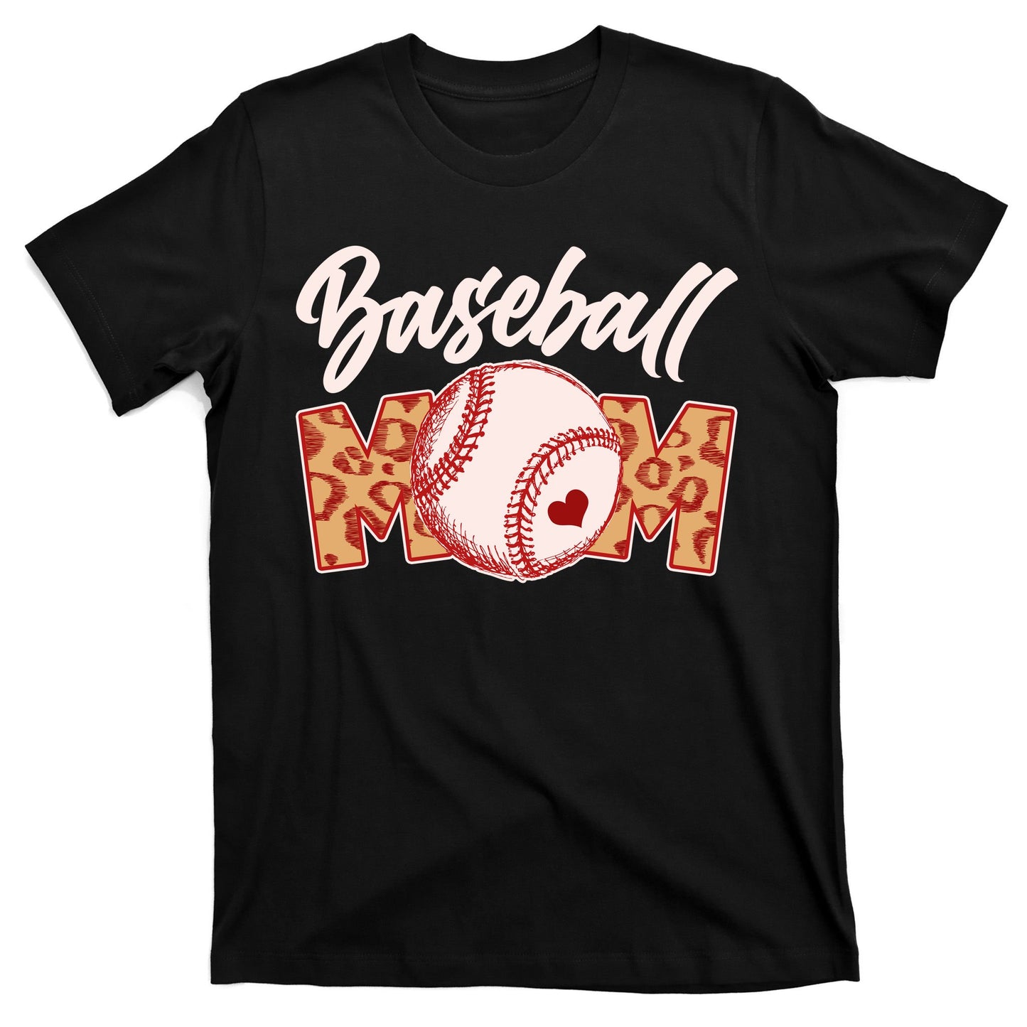 Cute Stylish Leopard Print Baseball Mom T-Shirt