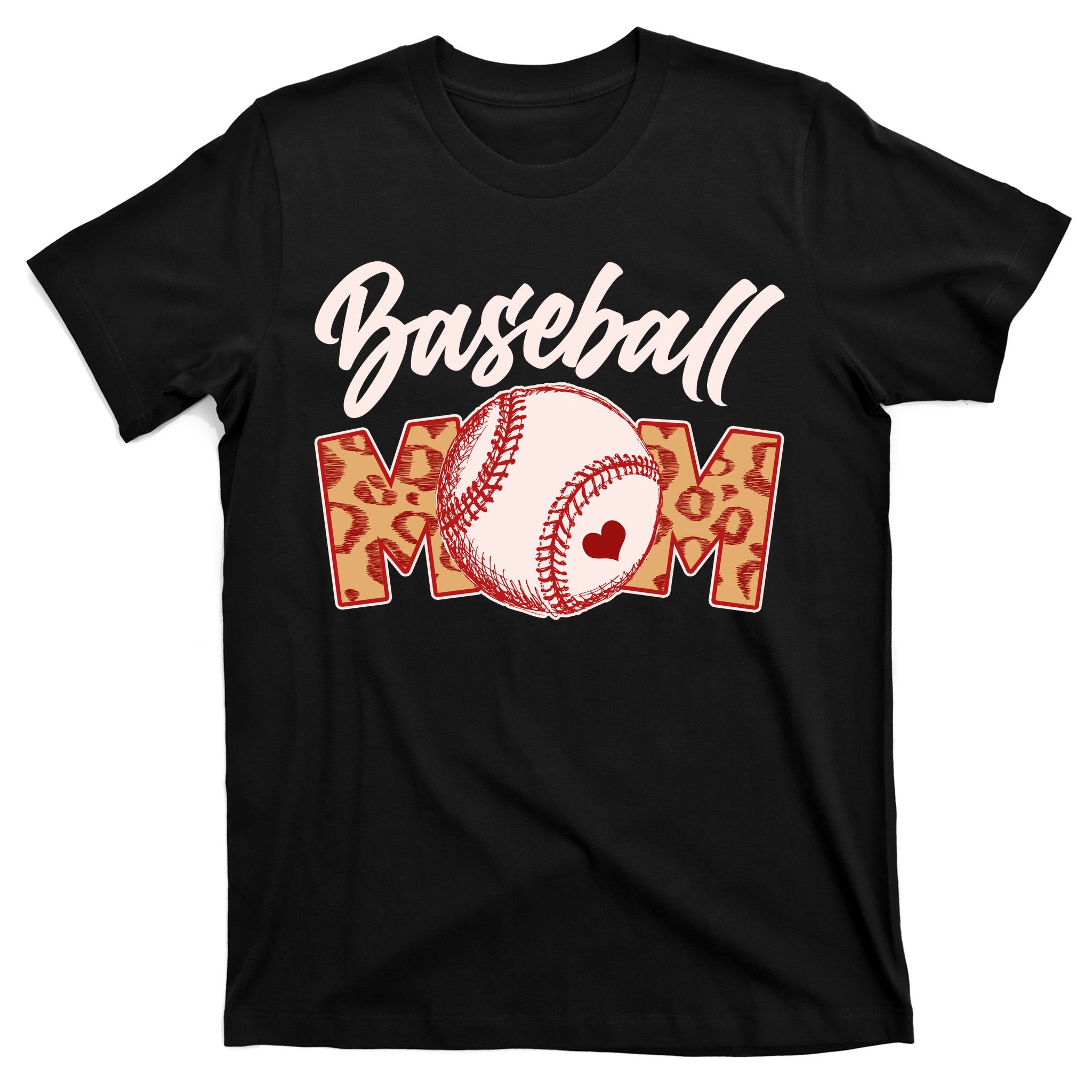 Cute Stylish Leopard Print Baseball Mom T-Shirt