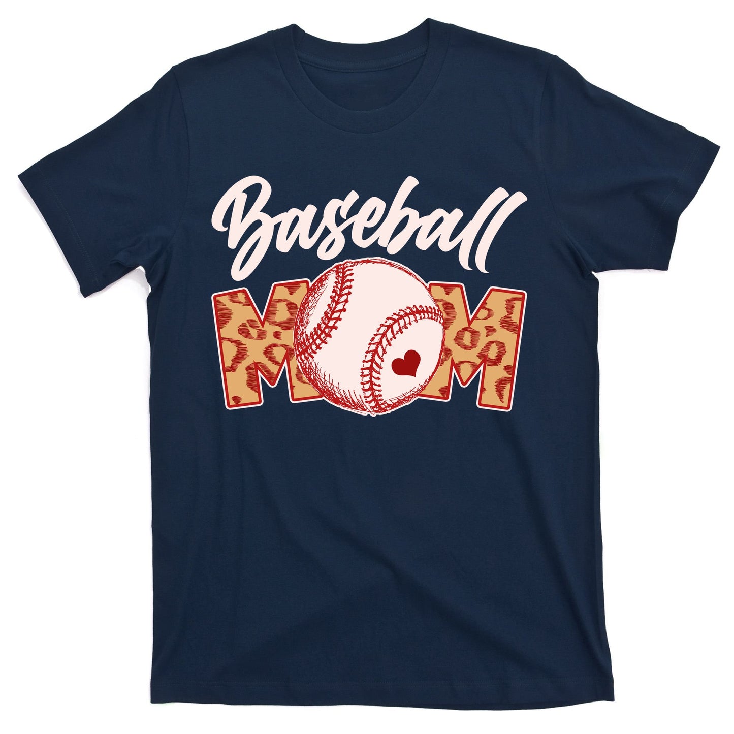 Cute Stylish Leopard Print Baseball Mom T-Shirt