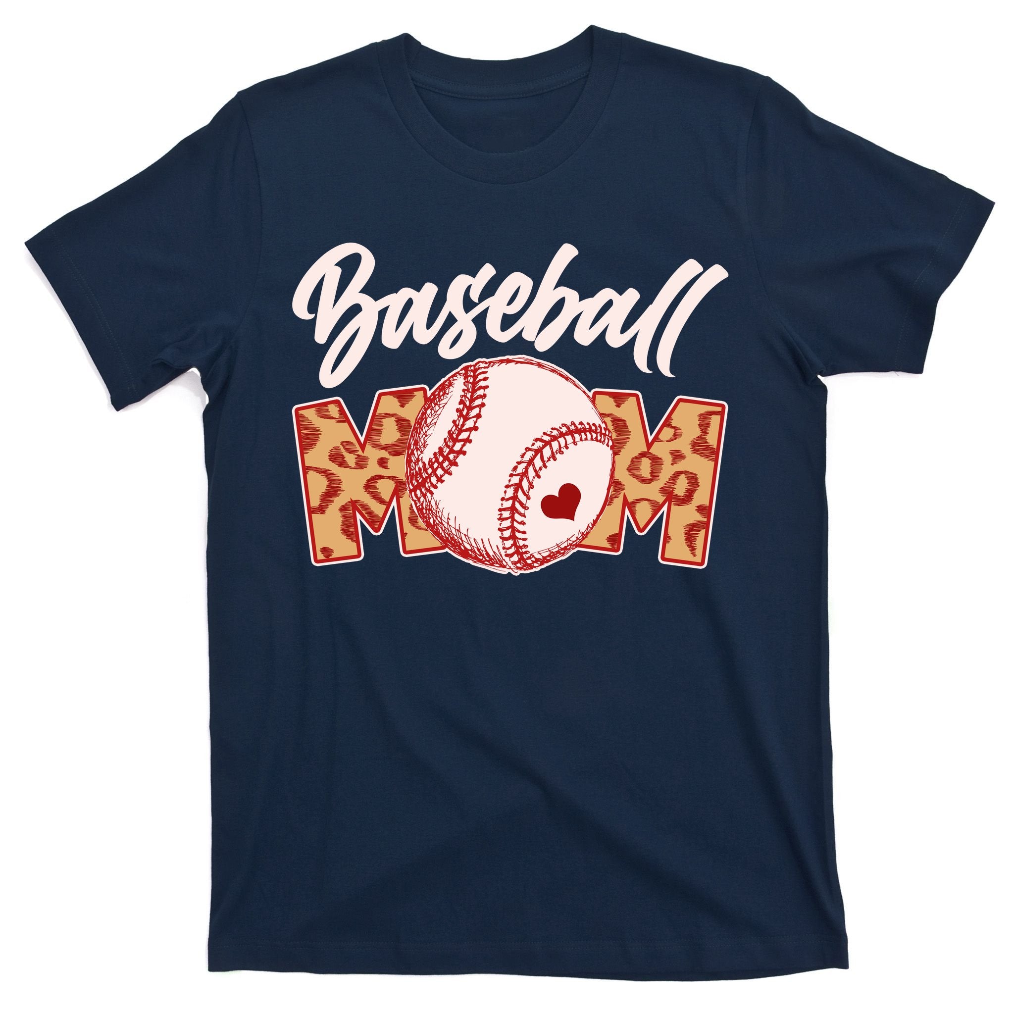 Cute Stylish Leopard Print Baseball Mom T-Shirt