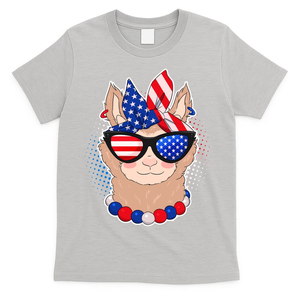 Cute USA Patriotic Llama T-Shirt