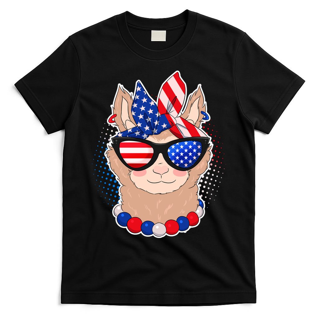 Cute USA Patriotic Llama T-Shirt