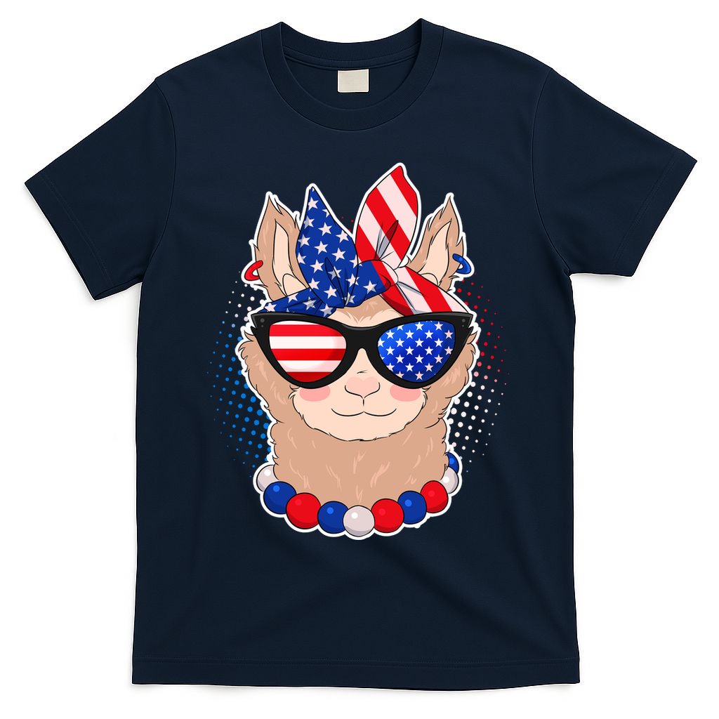 Cute USA Patriotic Llama T-Shirt