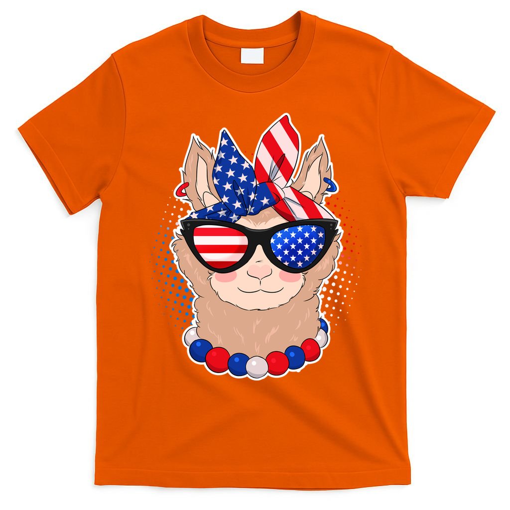 Cute USA Patriotic Llama T-Shirt
