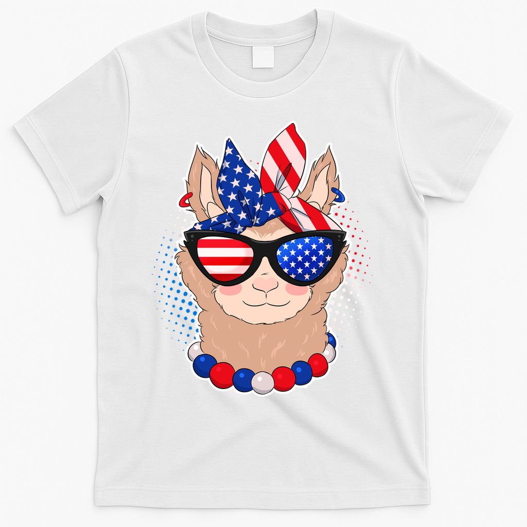 Cute USA Patriotic Llama T-Shirt