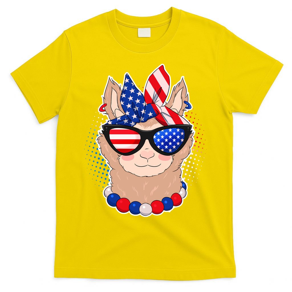 Cute USA Patriotic Llama T-Shirt