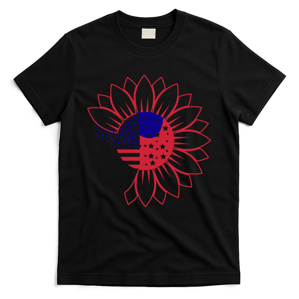 Cute USA Sunflower Flag T-Shirt