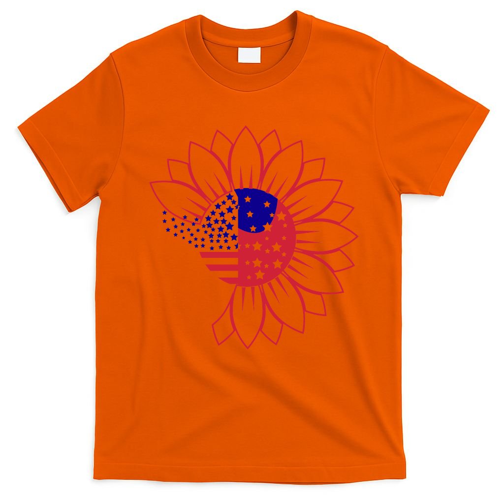Cute USA Sunflower Flag T-Shirt