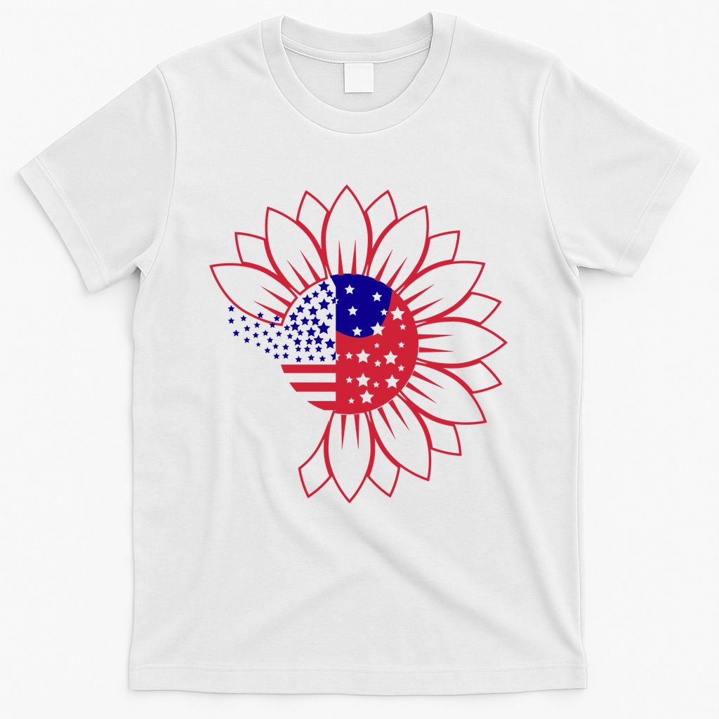 Cute USA Sunflower Flag T-Shirt