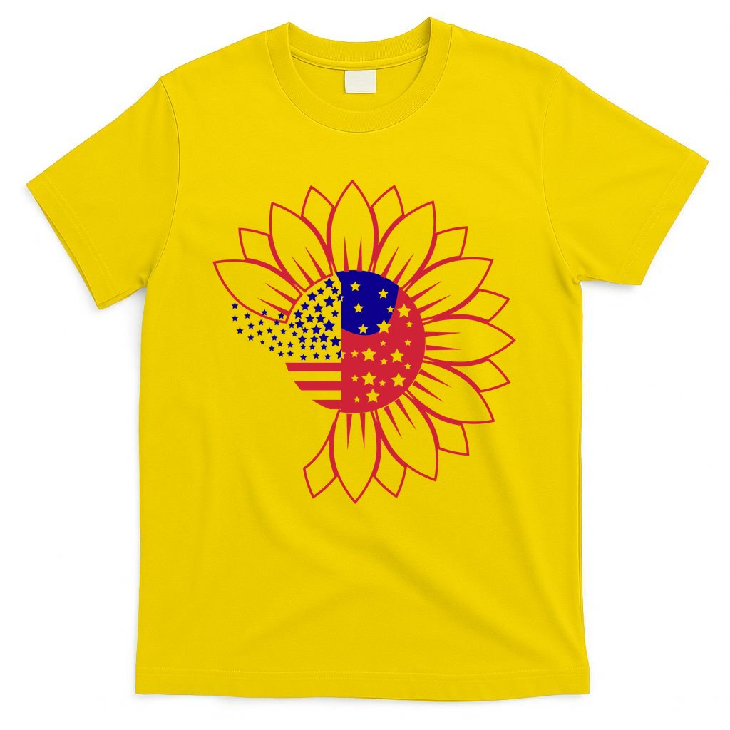 Cute USA Sunflower Flag T-Shirt
