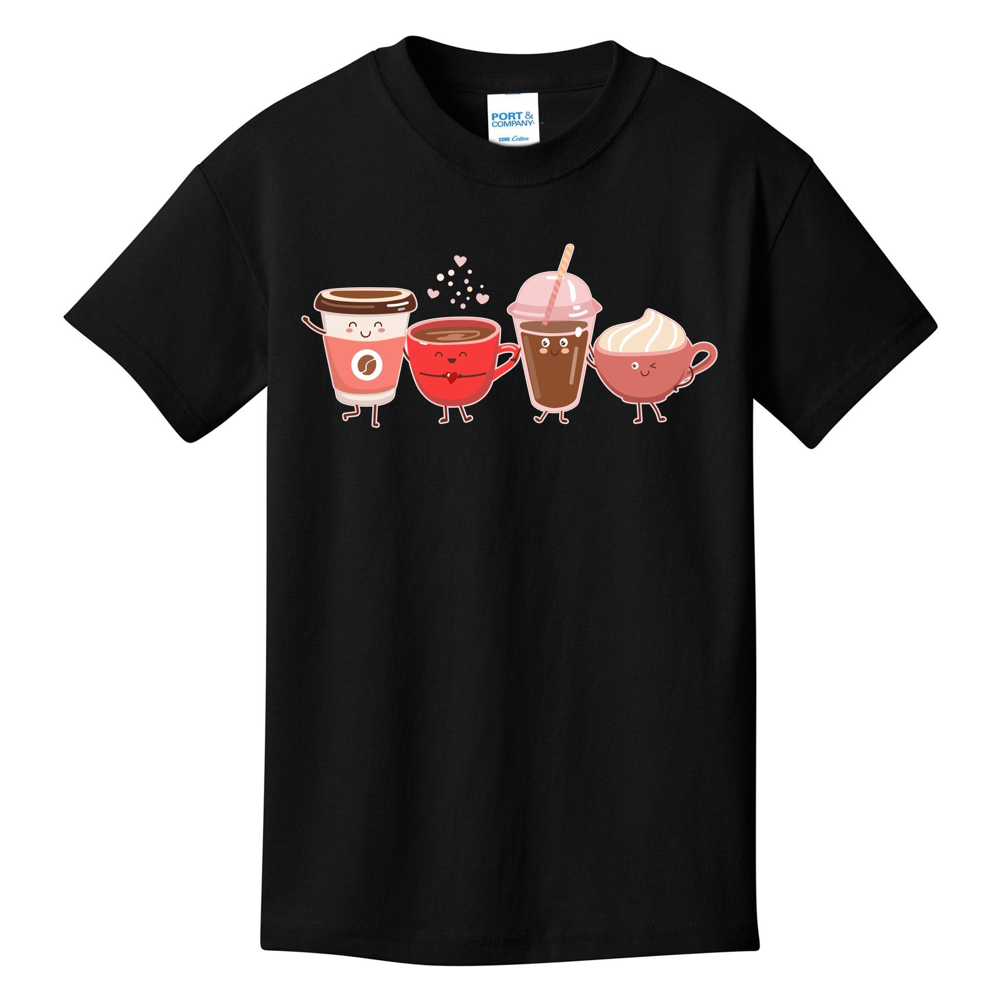 Cute Valentine Day Coffee Lover Kids T-Shirt