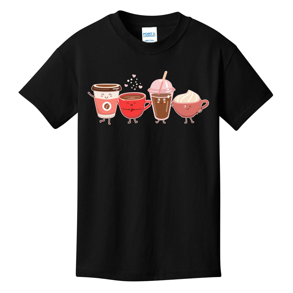 Cute Valentine Day Coffee Lover Kids T-Shirt