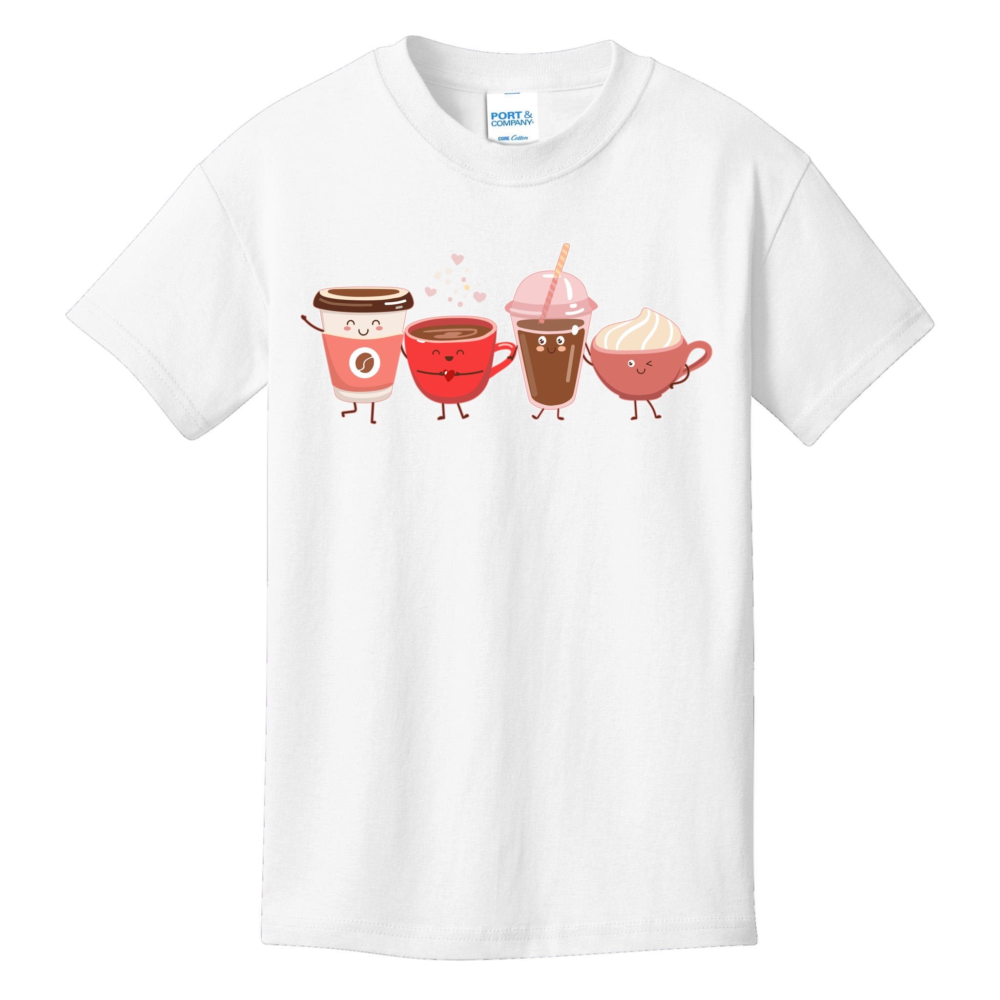 Cute Valentine Day Coffee Lover Kids T-Shirt