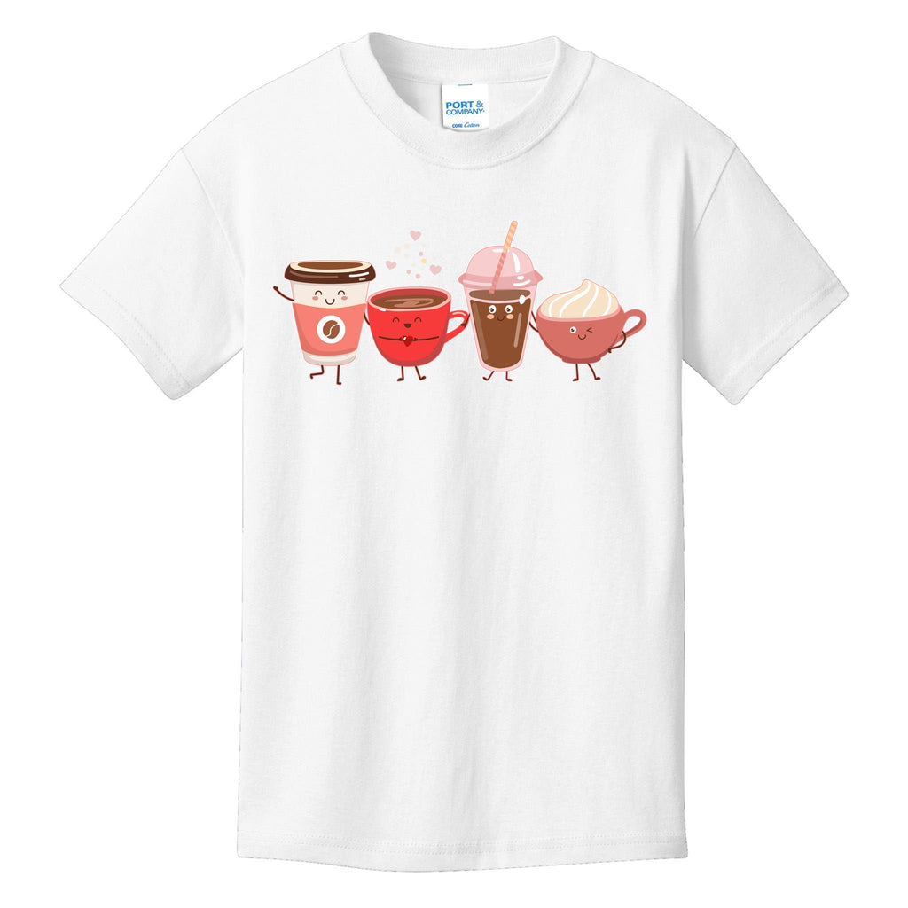 Cute Valentine Day Coffee Lover Kids T-Shirt