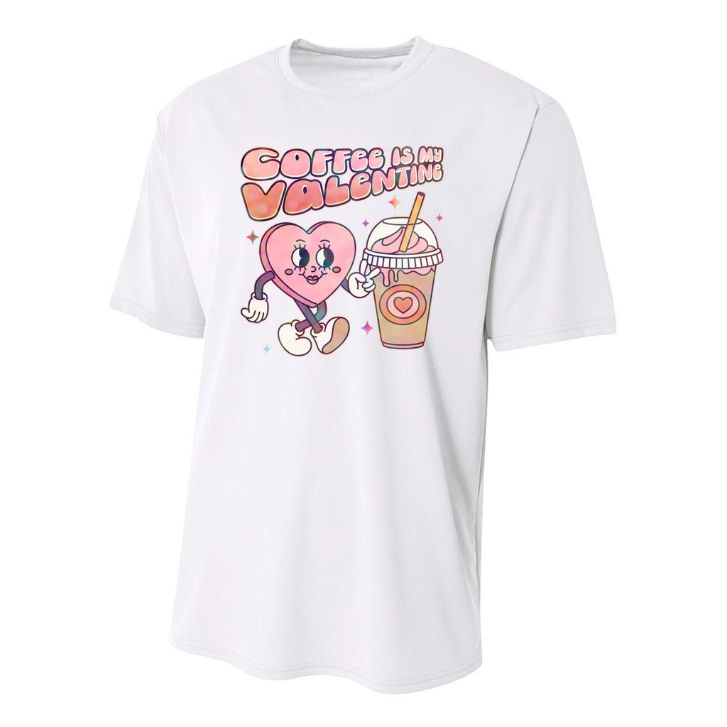 Cute Valentines Day Coffee Is My Valentine Youth Performance Sprint T-Shirt