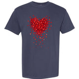 Cute Valentines Day Messy Heart Shapes Garment-Dyed Heavyweight T-Shirt