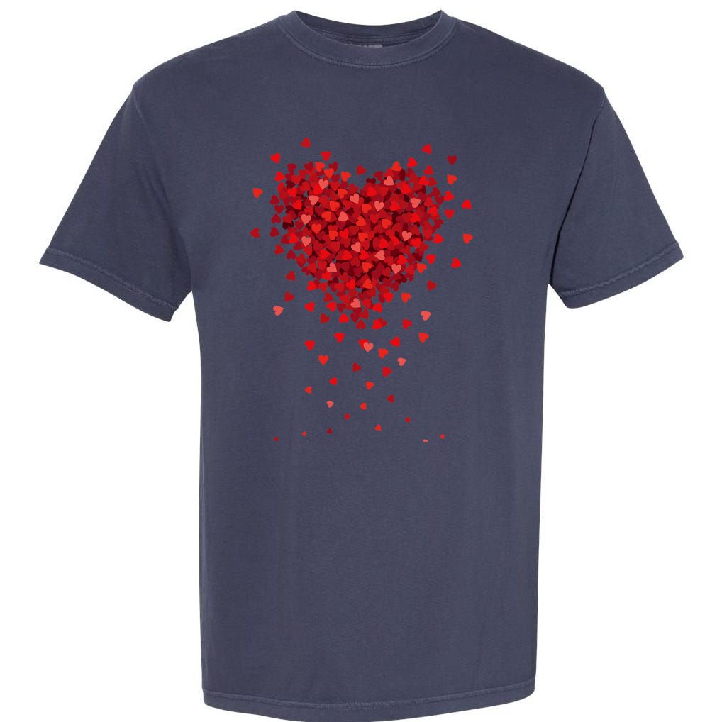 Cute Valentines Day Messy Heart Shapes Garment-Dyed Heavyweight T-Shirt