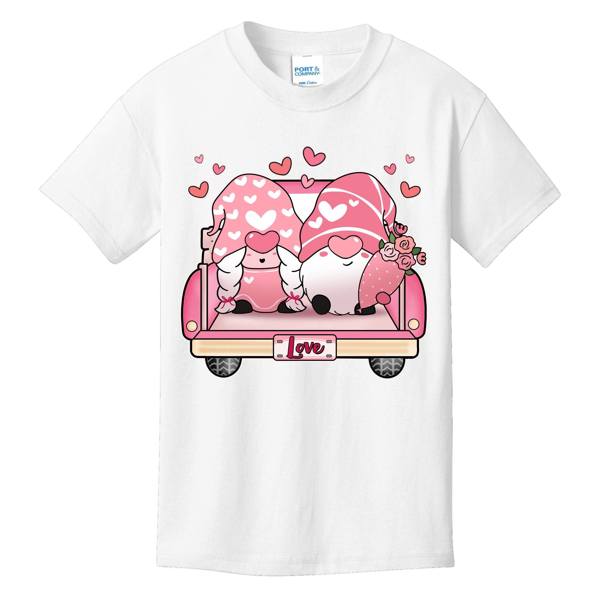 Cute Valentines Day Gnome Couple Love Kids T-Shirt