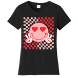 Cute Valentines Vibes Smile Face Valentine Day Women's T-Shirt