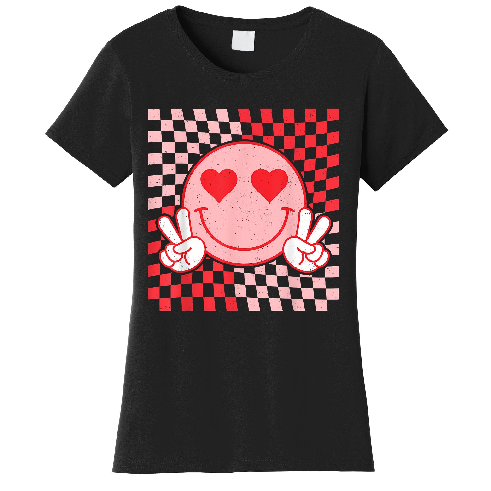 Cute Valentines Vibes Smile Face Valentine Day Women's T-Shirt