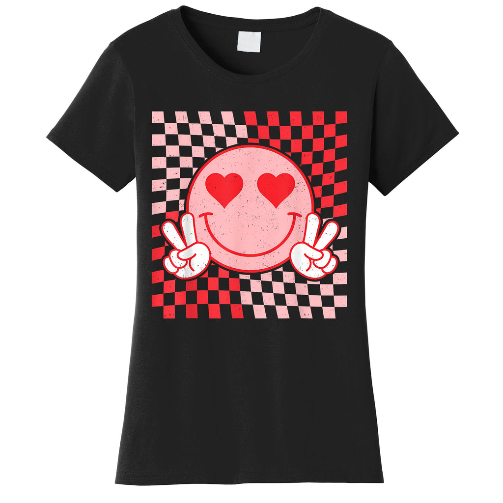 Cute Valentines Vibes Smile Face Valentine Day Women's T-Shirt