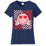Cute Valentines Vibes Smile Face Valentine Day Women's T-Shirt