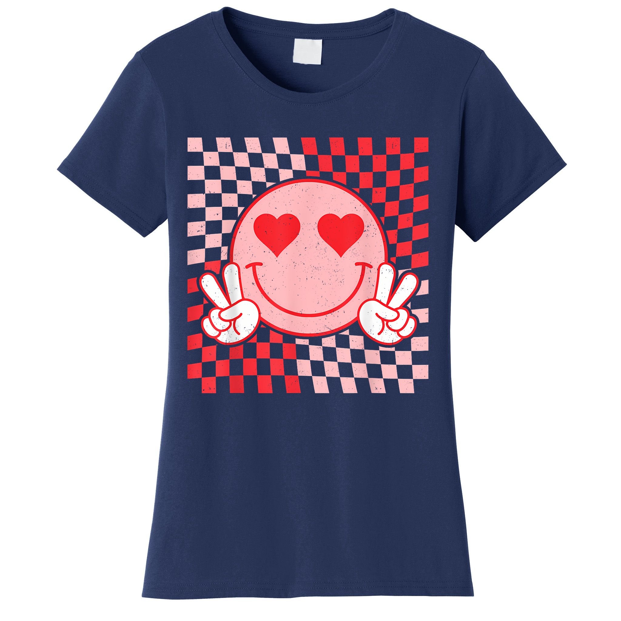 Cute Valentines Vibes Smile Face Valentine Day Women's T-Shirt