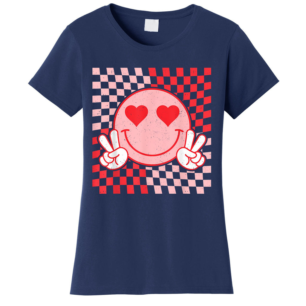 Cute Valentines Vibes Smile Face Valentine Day Women's T-Shirt