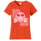 Cute Valentines Vibes Smile Face Valentine Day Women's T-Shirt