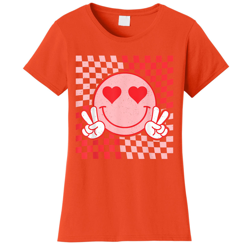 Cute Valentines Vibes Smile Face Valentine Day Women's T-Shirt