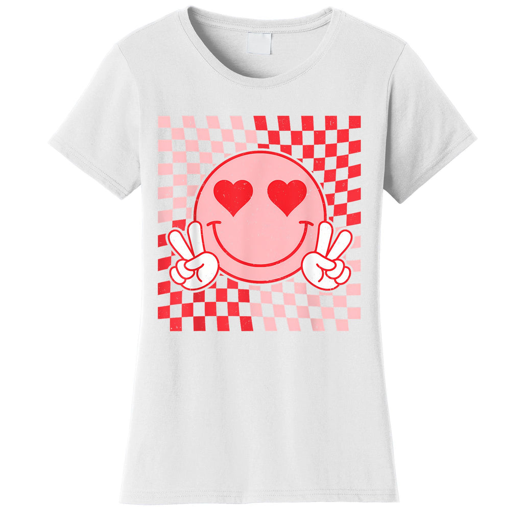 Cute Valentines Vibes Smile Face Valentine Day Women's T-Shirt