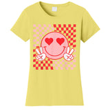 Cute Valentines Vibes Smile Face Valentine Day Women's T-Shirt