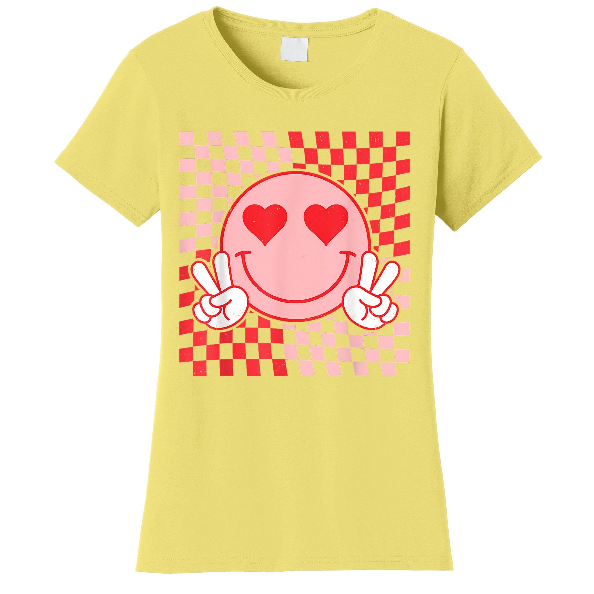 Cute Valentines Vibes Smile Face Valentine Day Women's T-Shirt
