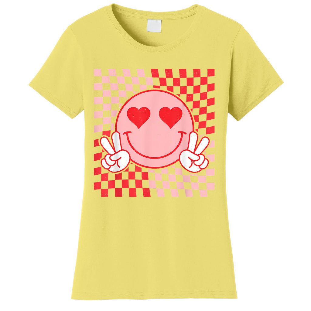 Cute Valentines Vibes Smile Face Valentine Day Women's T-Shirt