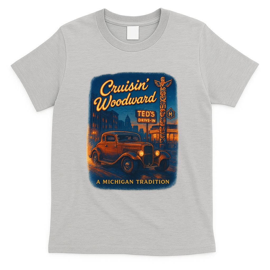 Crusin' Woodwaard A Michigan Tradition Totem Pole Teds T-Shirt