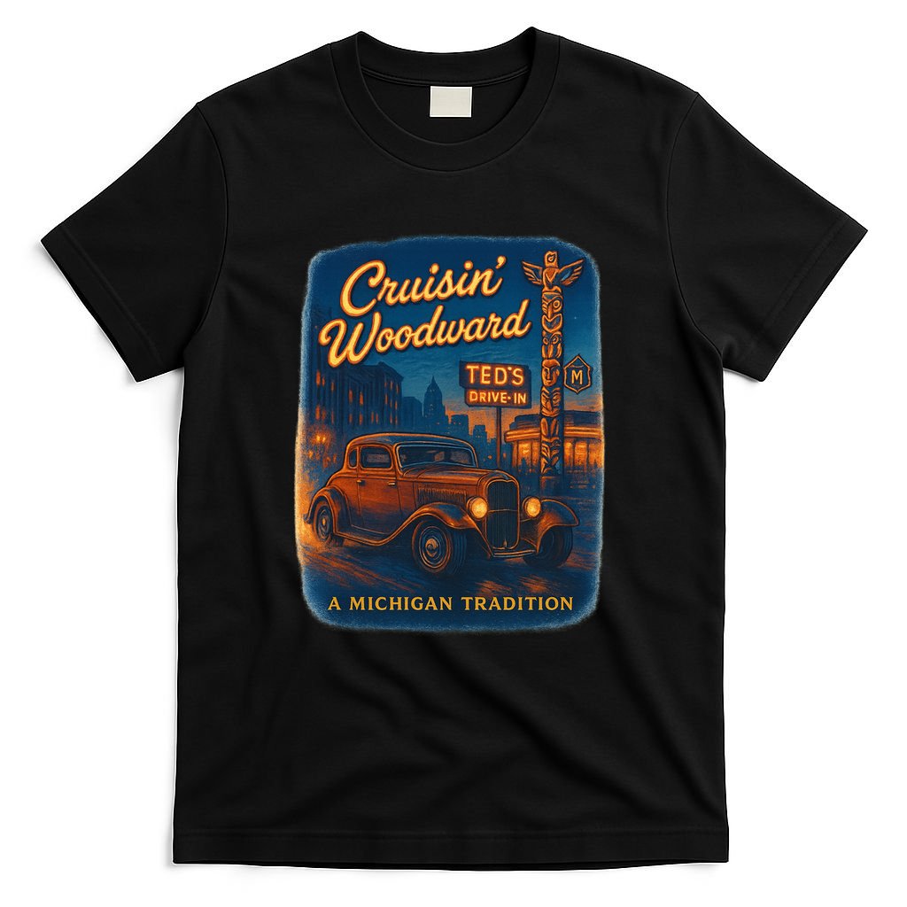 Crusin' Woodwaard A Michigan Tradition Totem Pole Teds T-Shirt