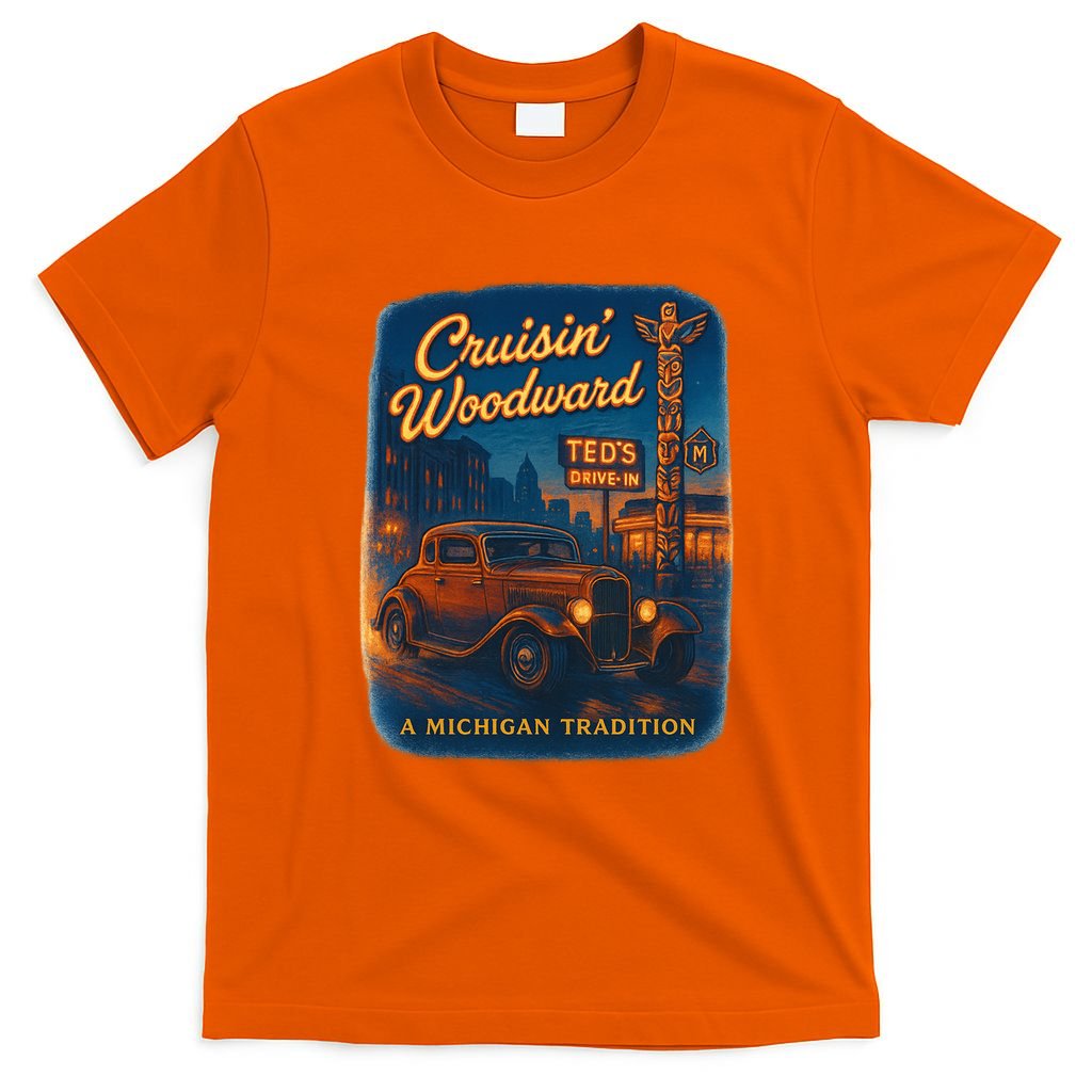 Crusin' Woodwaard A Michigan Tradition Totem Pole Teds T-Shirt