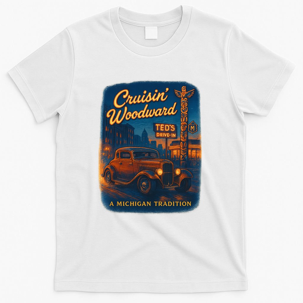 Crusin' Woodwaard A Michigan Tradition Totem Pole Teds T-Shirt