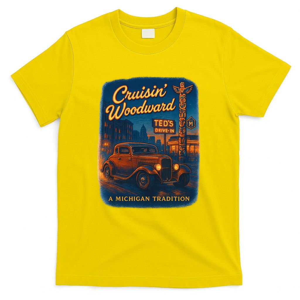 Crusin' Woodwaard A Michigan Tradition Totem Pole Teds T-Shirt