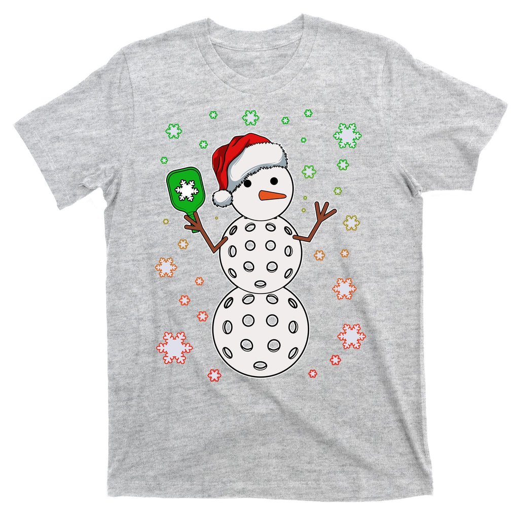 Christmas Winter Time Pickleball Snowman T-Shirt