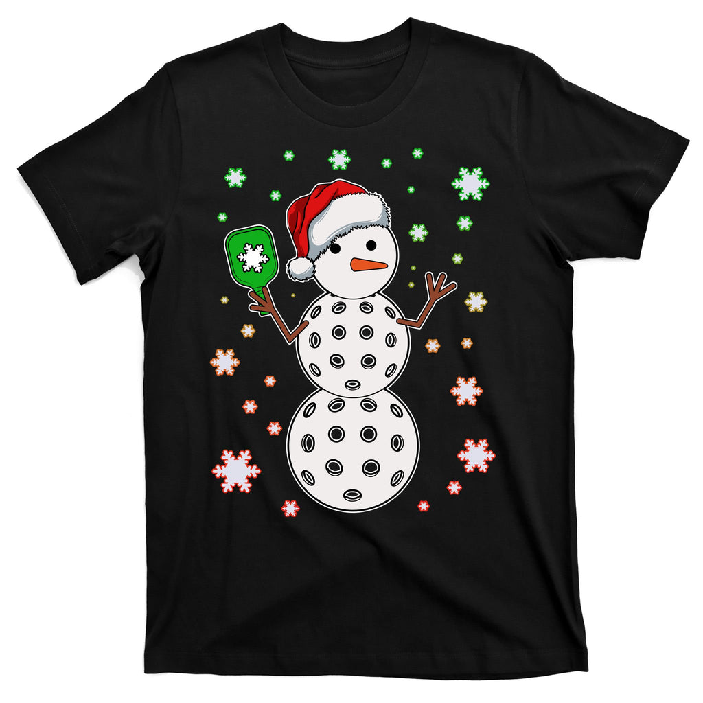 Christmas Winter Time Pickleball Snowman T-Shirt