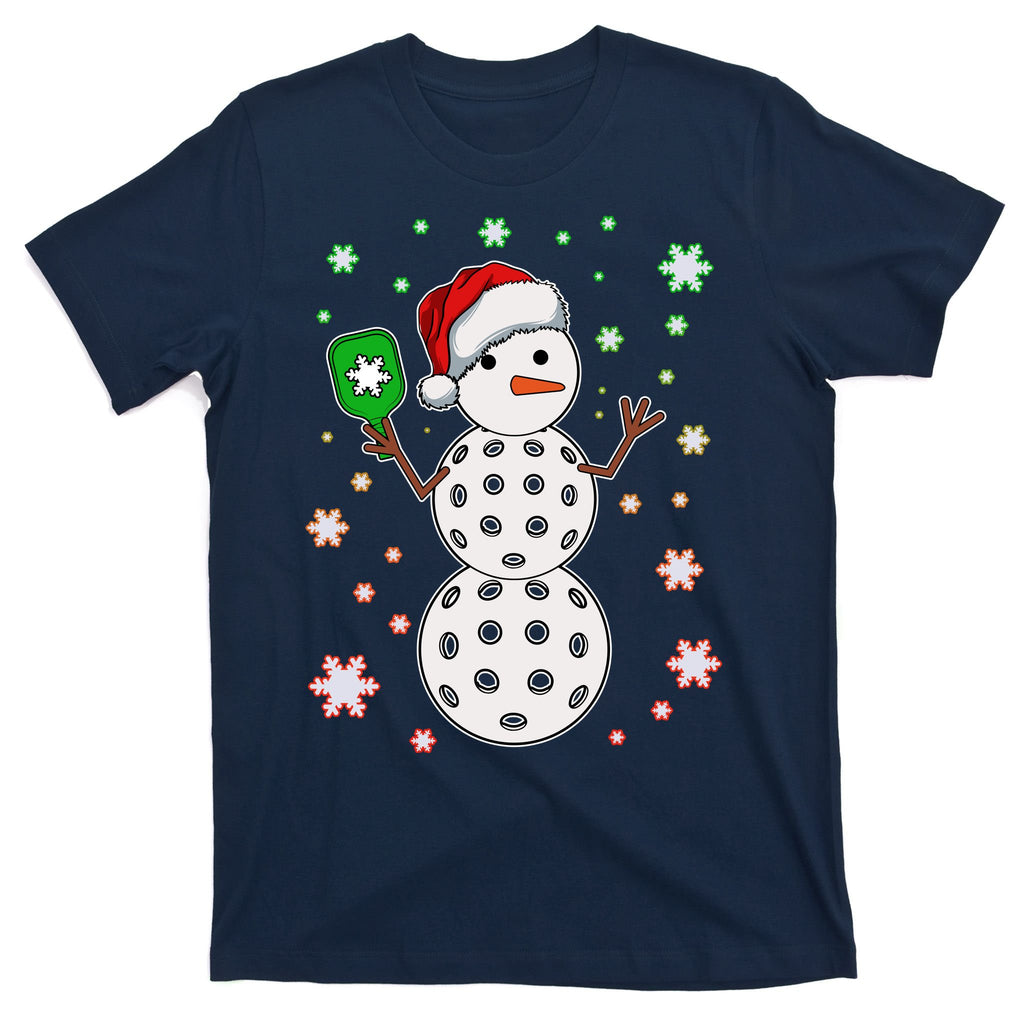 Christmas Winter Time Pickleball Snowman T-Shirt