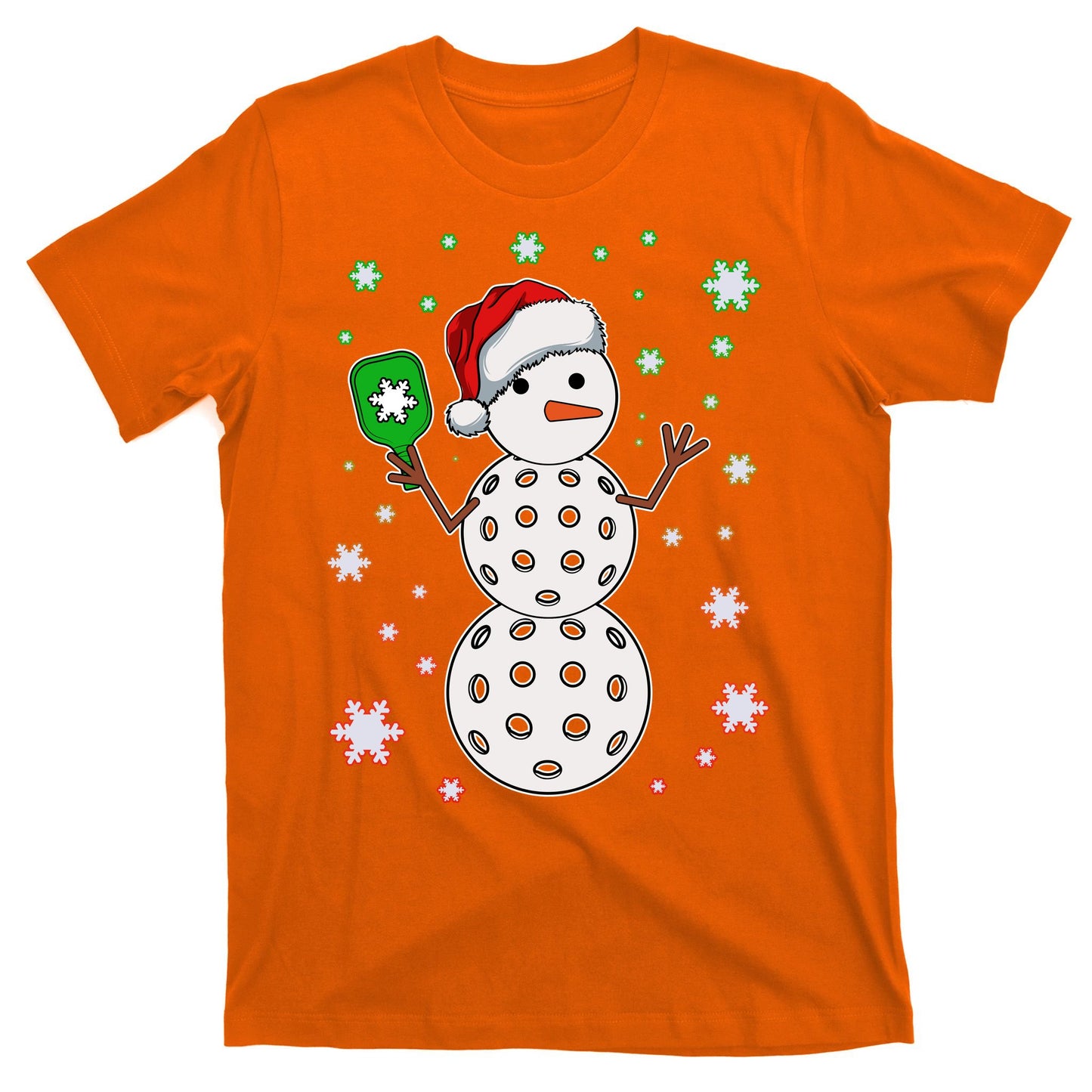 Christmas Winter Time Pickleball Snowman T-Shirt