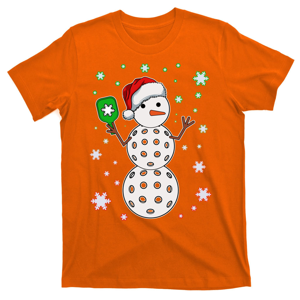 Christmas Winter Time Pickleball Snowman T-Shirt