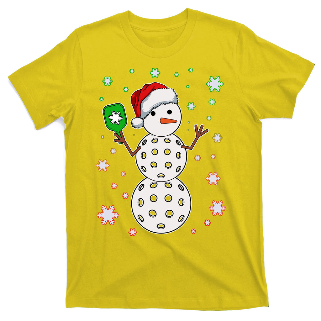 Christmas Winter Time Pickleball Snowman T-Shirt