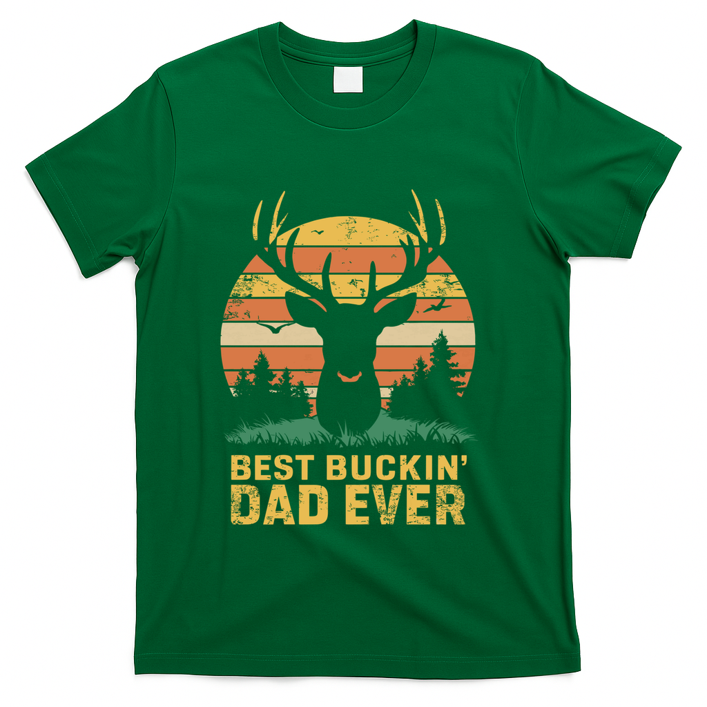 Vintage Best Buckin Dad Ever Deer Hunters Dad Hunting Gift T-Shirt